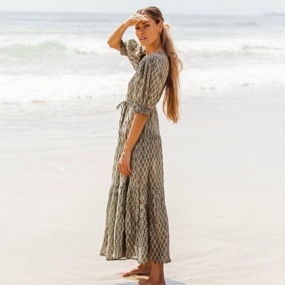 Daughters of India Zuri wrap dress in Sage XS - Picture 8 of 12